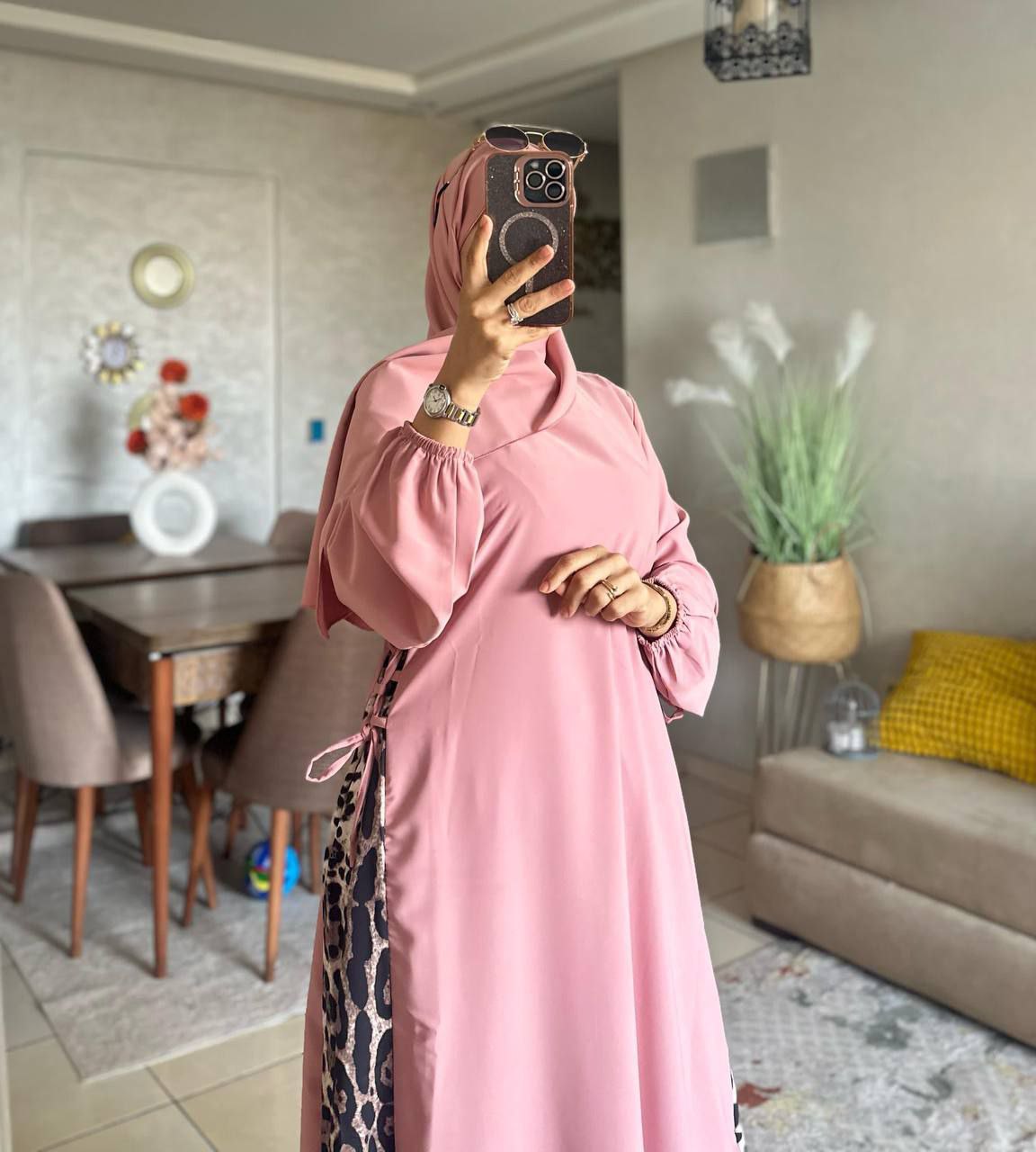 Abaya Crepe Rosa M3