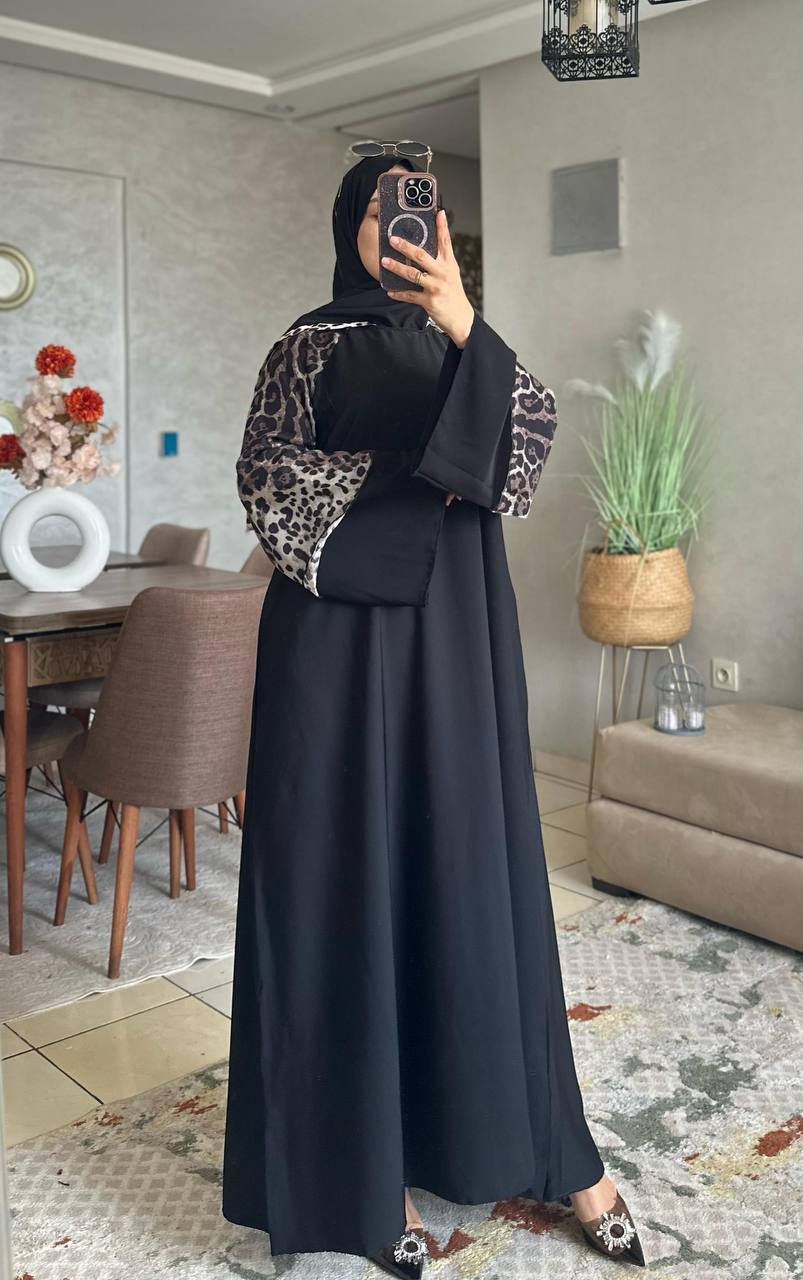 Abaya crepe rosa M2