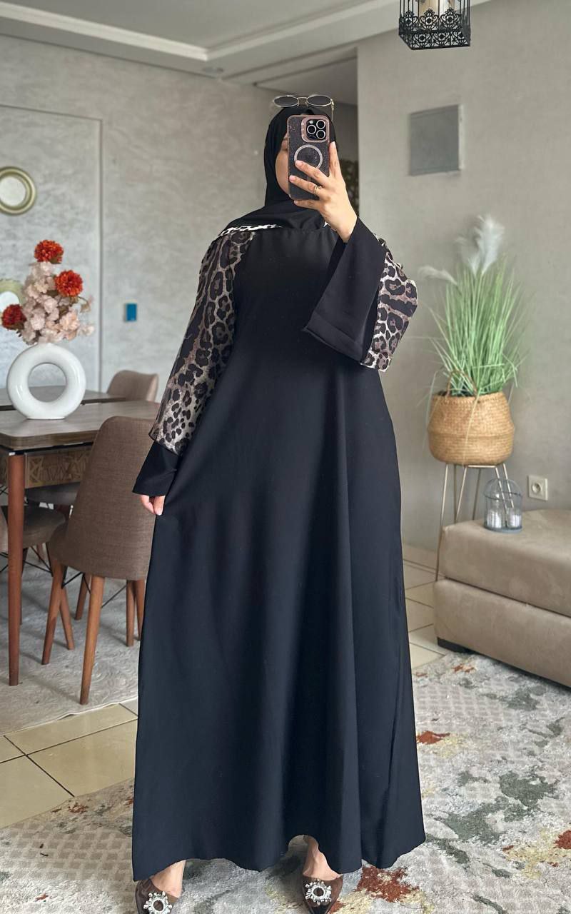 Abaya crepe rosa M2